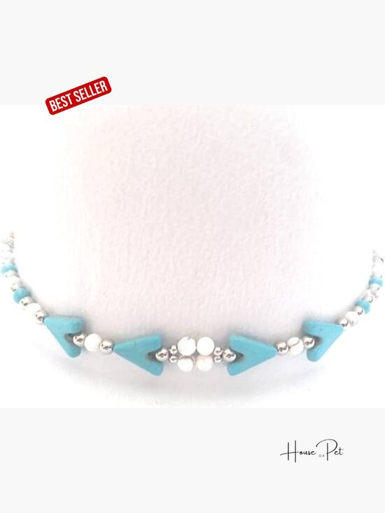 Handmade Cowboy Hat Band with Turquoise and Howlite Beads